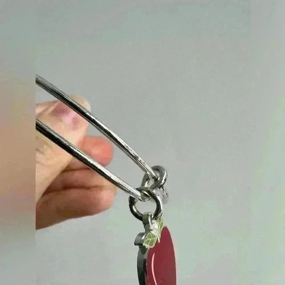 Teacher Red Apple  Silver Bangle Braclet Accessory Gift Jewelry Fashion Mentor - Picture 2 of 6